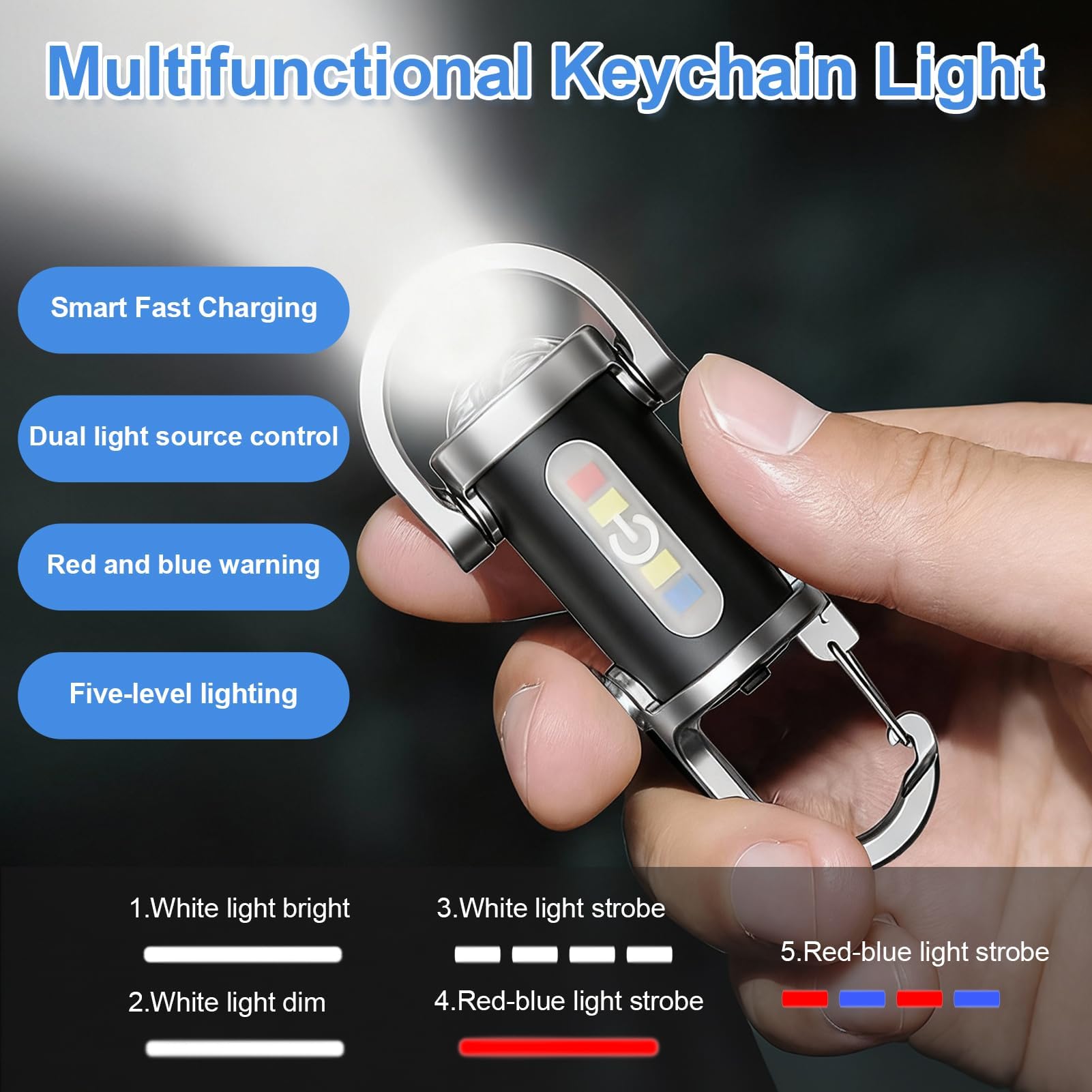 Rechargeable Keychain Flashlight - 600 Lumens -3 Rechargeable Keychain Flashlight - 600 Lumens -3