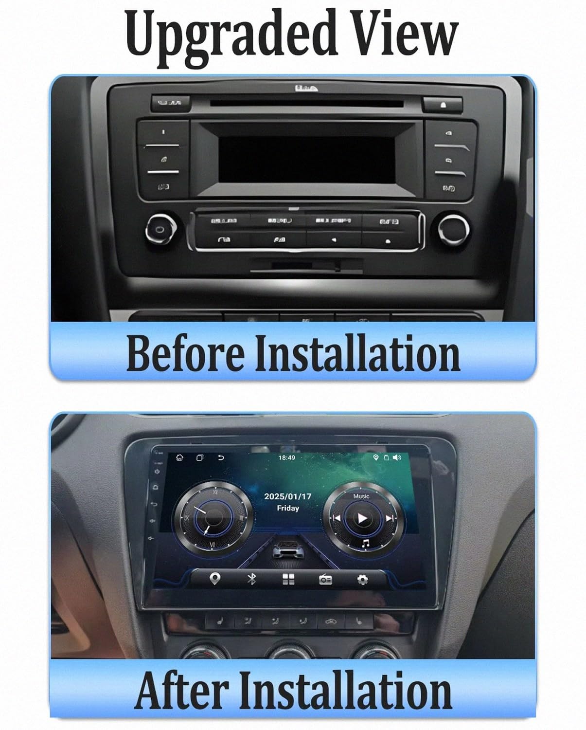 Autoradio Car Navigation per Skoda Octavia 3 A7 2013-2018 Wireless Carplay Android Auto Stereo Auto Bluetooth Ips con Pantalla Táctil con Gps, 8 Nucleo 4G+64G