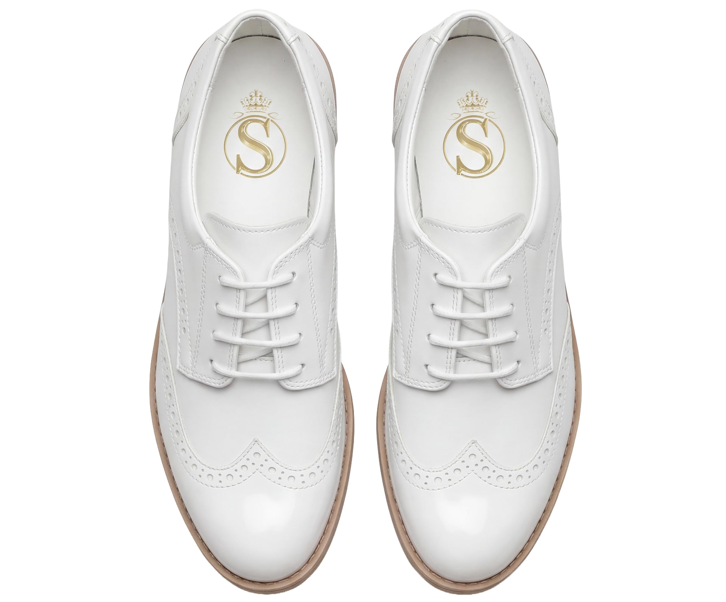 Scarpe Eleganti da Ragazzo in Finta Pelle Verniciata Brogue con Lacci