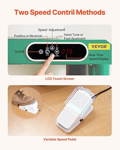 Miniatura 3 de VEVOR Rueda de cerámica con pantalla táctil LCD de 10 pulgadas, máquina formadora de rueda de cerámica eléctrica de 350 W, herramientas de escultura
