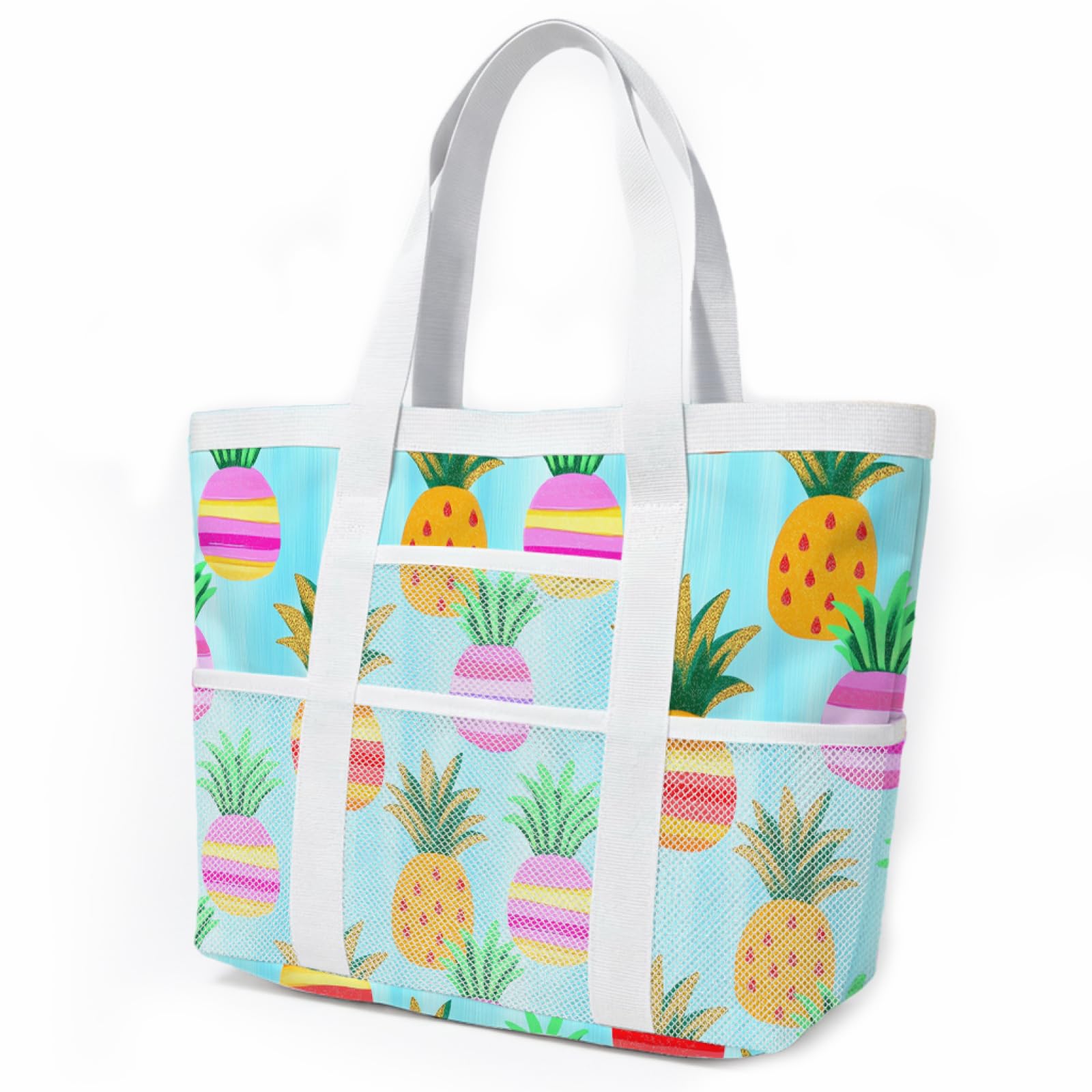 Borsa Mare Grande Borsa Mare Donna Resistente Beach Tote Bag Spiaggia Con Zip Shopping Bag Donna Borse Mare Pieghevole Leggera Borsone Piscina Viaggio