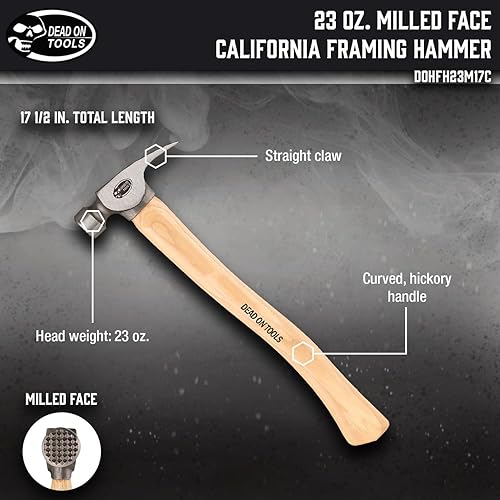 Miniatura 2 de Dead On Tools-Martillo de encuadre de California de cara molida de 23 oz (DOHFH23M17C)