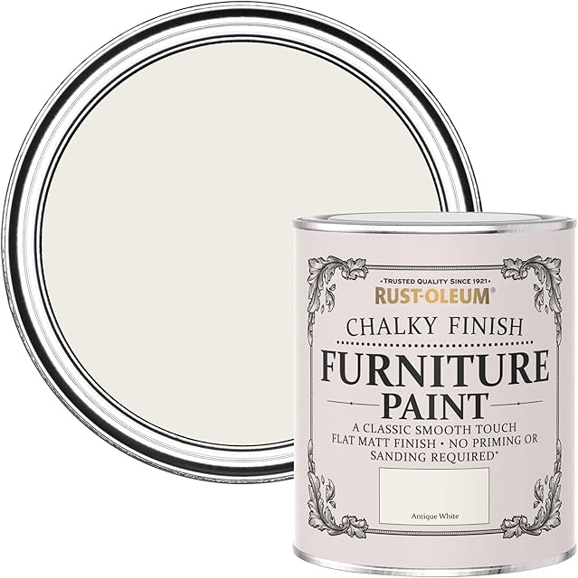 Rust-Oleum AMZ0012 Chalky Finish Furniture Paint - Antique White - 750ml
