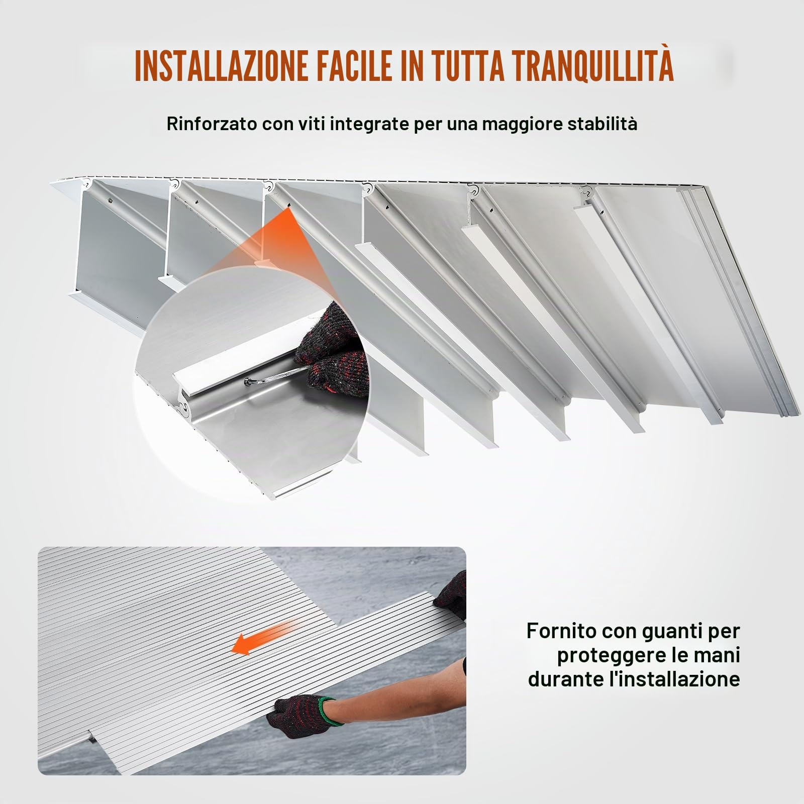 VEVOR Rampa per Soglia di Porta Capacità Carico max. 362,8 kg, Rampa per Soglia Modulare Regolabile, Rampa per Porta d'Ingresso Sedie a Rotelle, Rampa per Soglia in Lega di Alluminio Altezza 10,2 cm