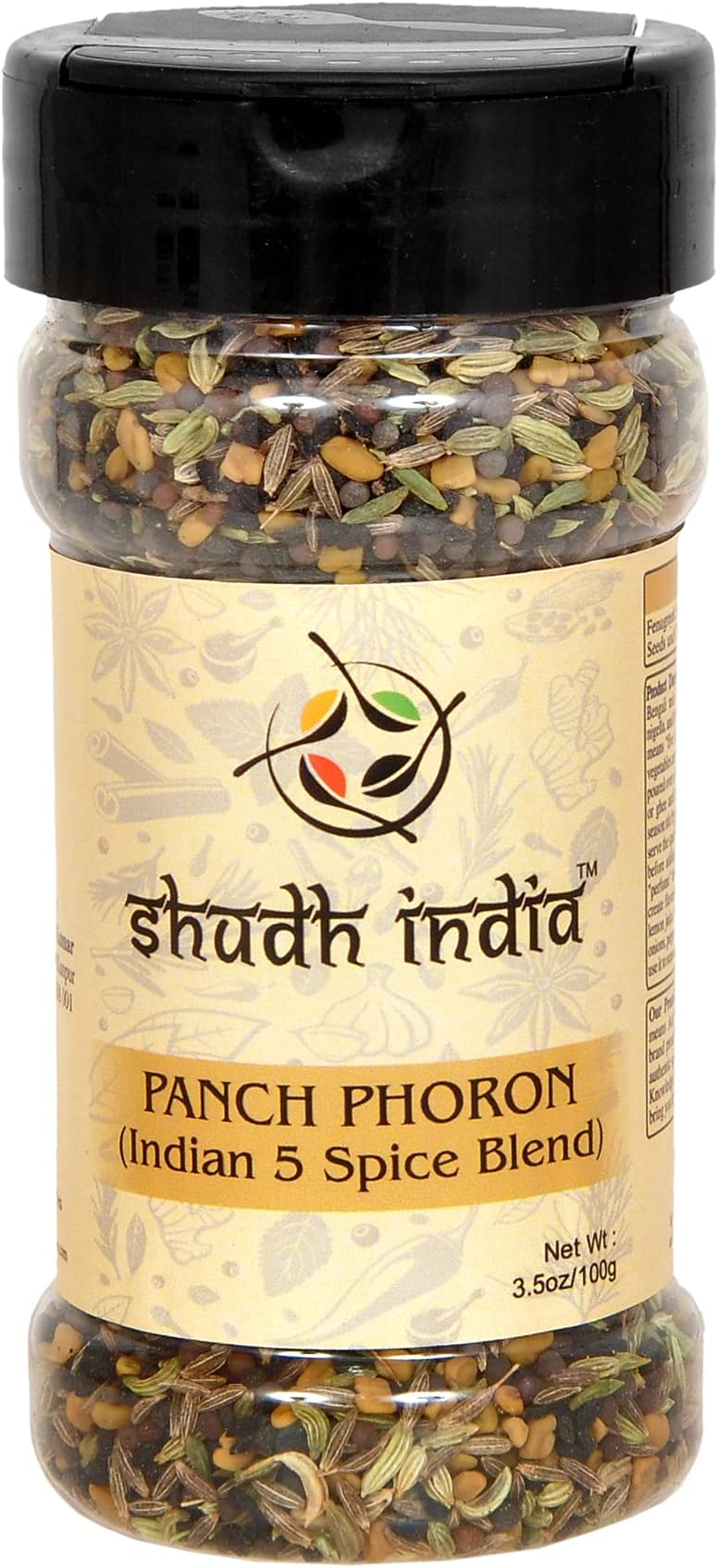 Shudh India Panch Phoron (5 Spice) ~ All Natural | Vegan | Gluten Friendly | NON-GMO | Indian 5 Spice Blend of Fenugreek, Mustard, Kalonji/Nigella, Fennel and Cumin) Indian Origin | (Panch Phoron)