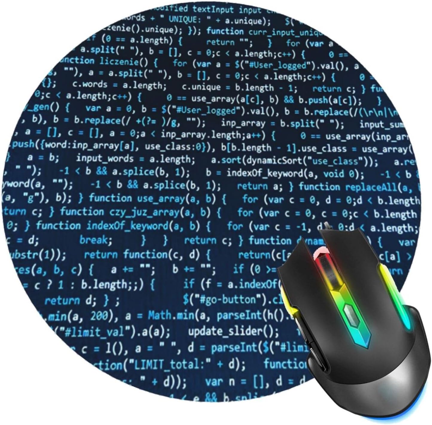 Coding Code Mouse Pad, Mouse Pads for Desk, Stitched Edge Mousepad with Non-Slip Rubber Base, Gaming Mouse Mat for Computer Laptop Home Office