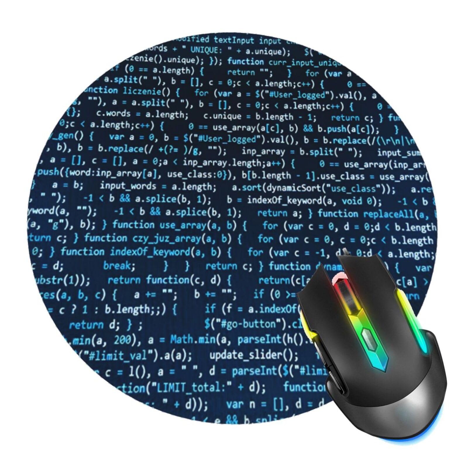 Coding Code Mouse Pad, Mouse Pads for Desk, Stitched Edge Mousepad with Non-Slip Rubber Base, Gaming Mouse Mat for Computer Laptop Home Office