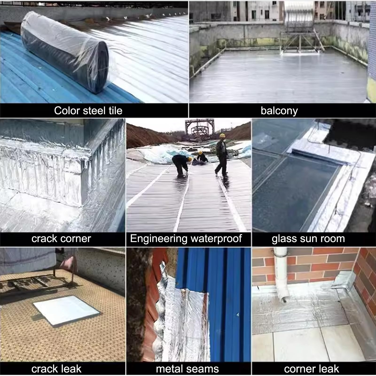 Cinta Selladora Bituminosa,para Reparación de Techos y Tejados,Cinta Autoadhesiva Impermeable de Aluminio,para Fugas de Agua,Reparación de Grietas,Ruptura de Tuberías,Personalizable (0.2x10m)
