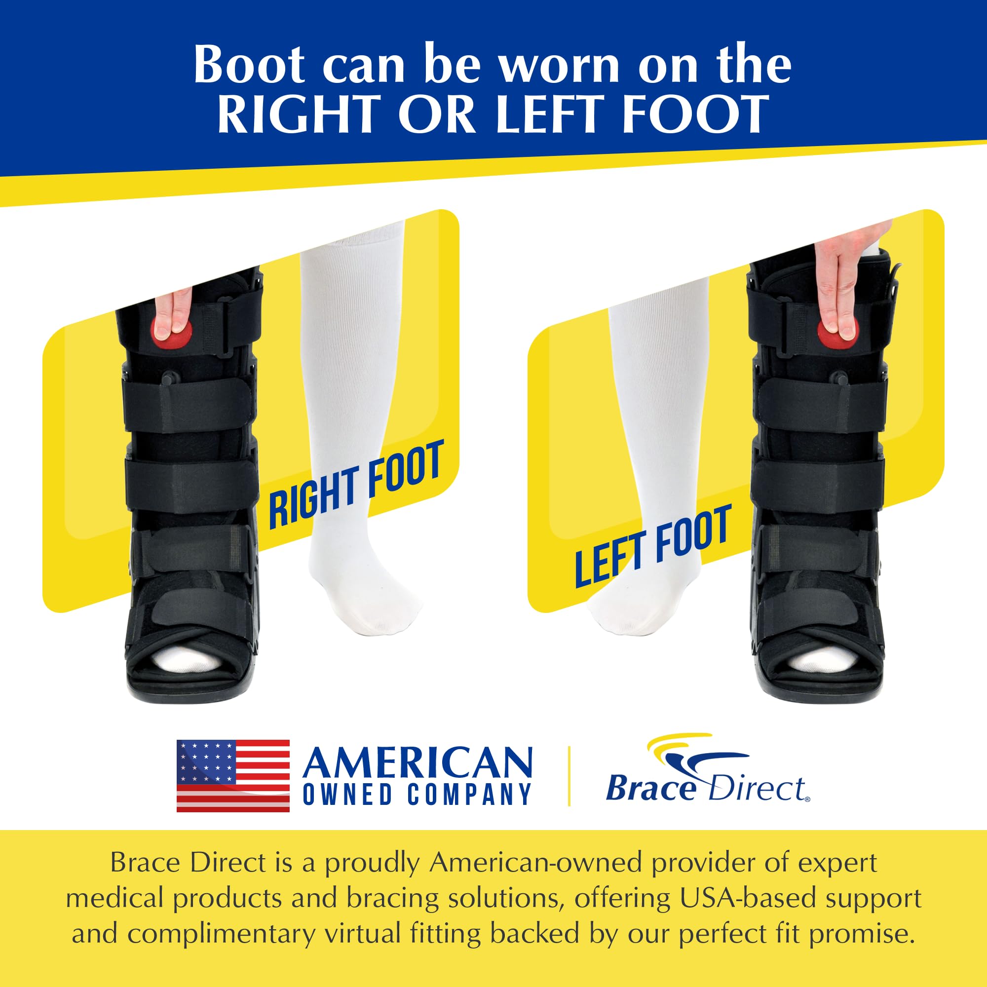 Brace Direct Air CAM Walker Fracture Boot - Botas de recuperación médica, protección y curación, lesiones en los dedos, pies o tobillos, L