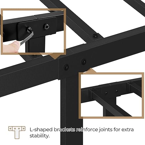 Miniatura 6 de Yaheetech Queen Size Bed Frames Metal Platform Bed Mattress Foundation with Cloud-Inspired Design Headboard/Footboard/Ample Under Bed Storage/No Box