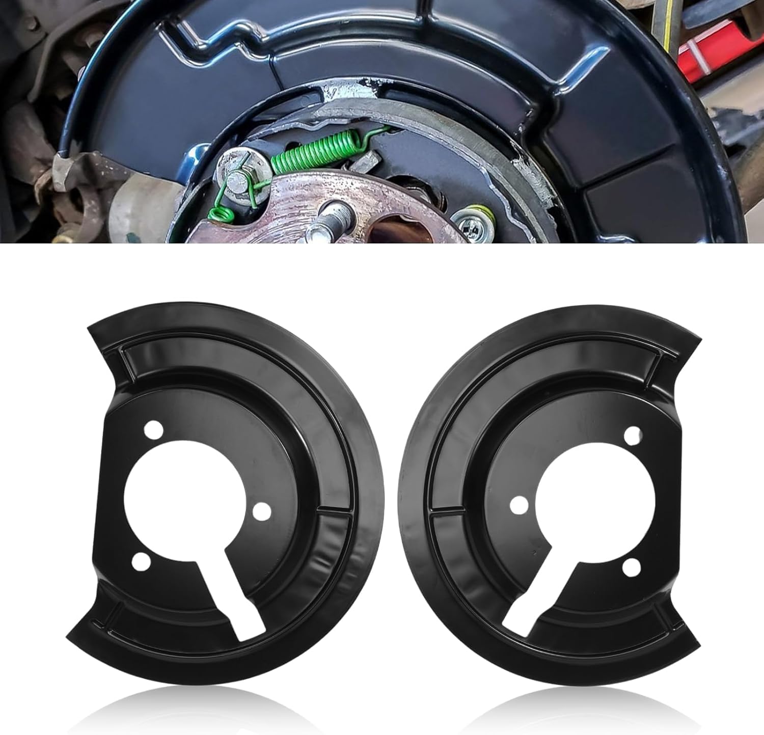924-684 Front Brake Backing Plate Compatible with R-am 1500 2002-2010,1500 Classic 2019, 1500 2011-2018 Replace 68232018AA 68232019AA Front Brake Dust Shields,1 Pair and Easy to Install