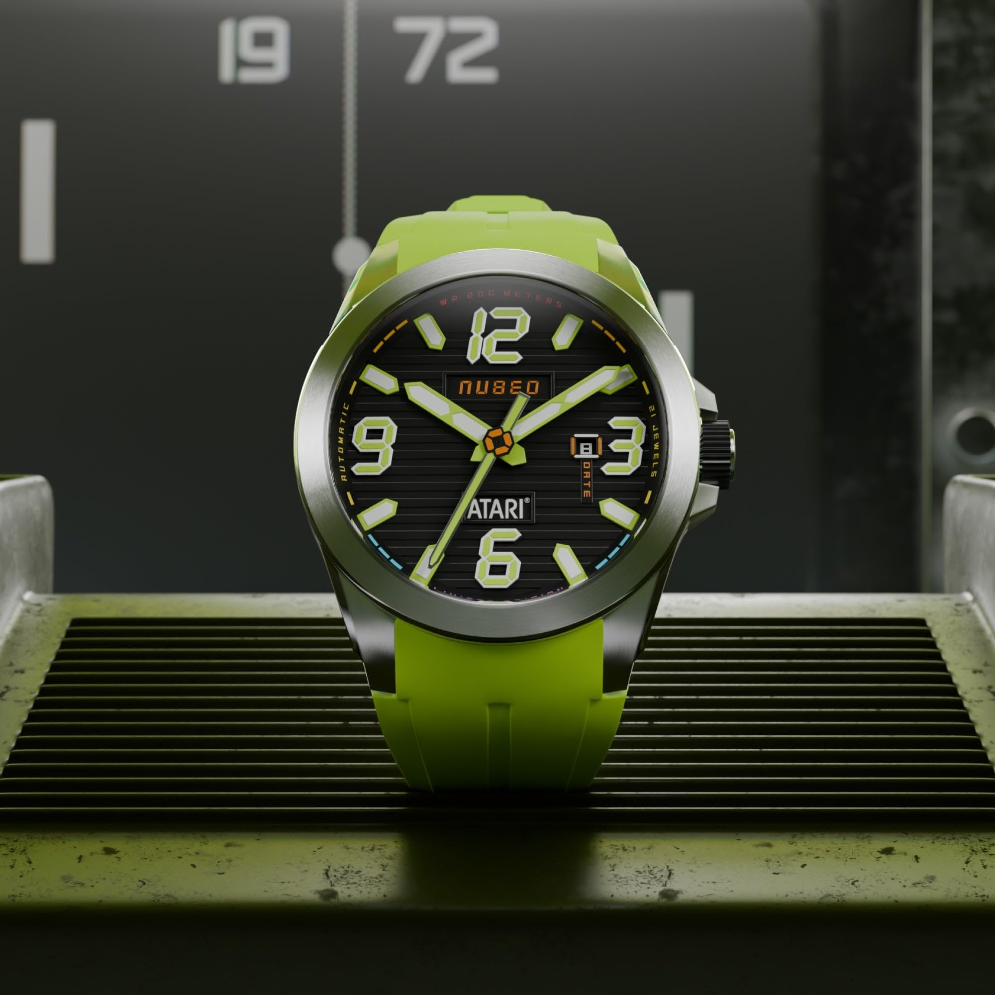 Nubeo Torrent Herren-Automatikuhr Atari Rainbow Limited Edition mit Kautschukarmband NB-6121