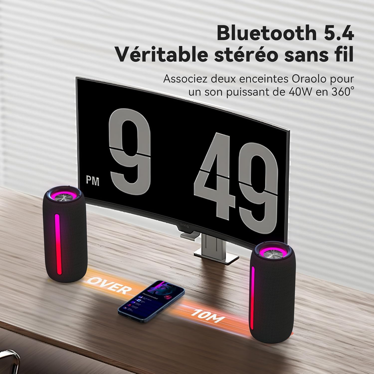 Mini Enceinte Bluetooth Portable 5.4, Enceinte Bluetooth Puissante 24W