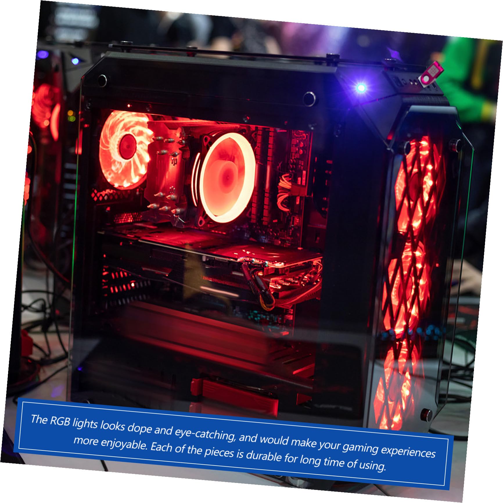 OUNONA Ventilador de Refrigeración LED Rgb de 12cm para Ordenador con Controlador Estándar, y Silencioso, Adecuado para Gaming en Fiesta Verano