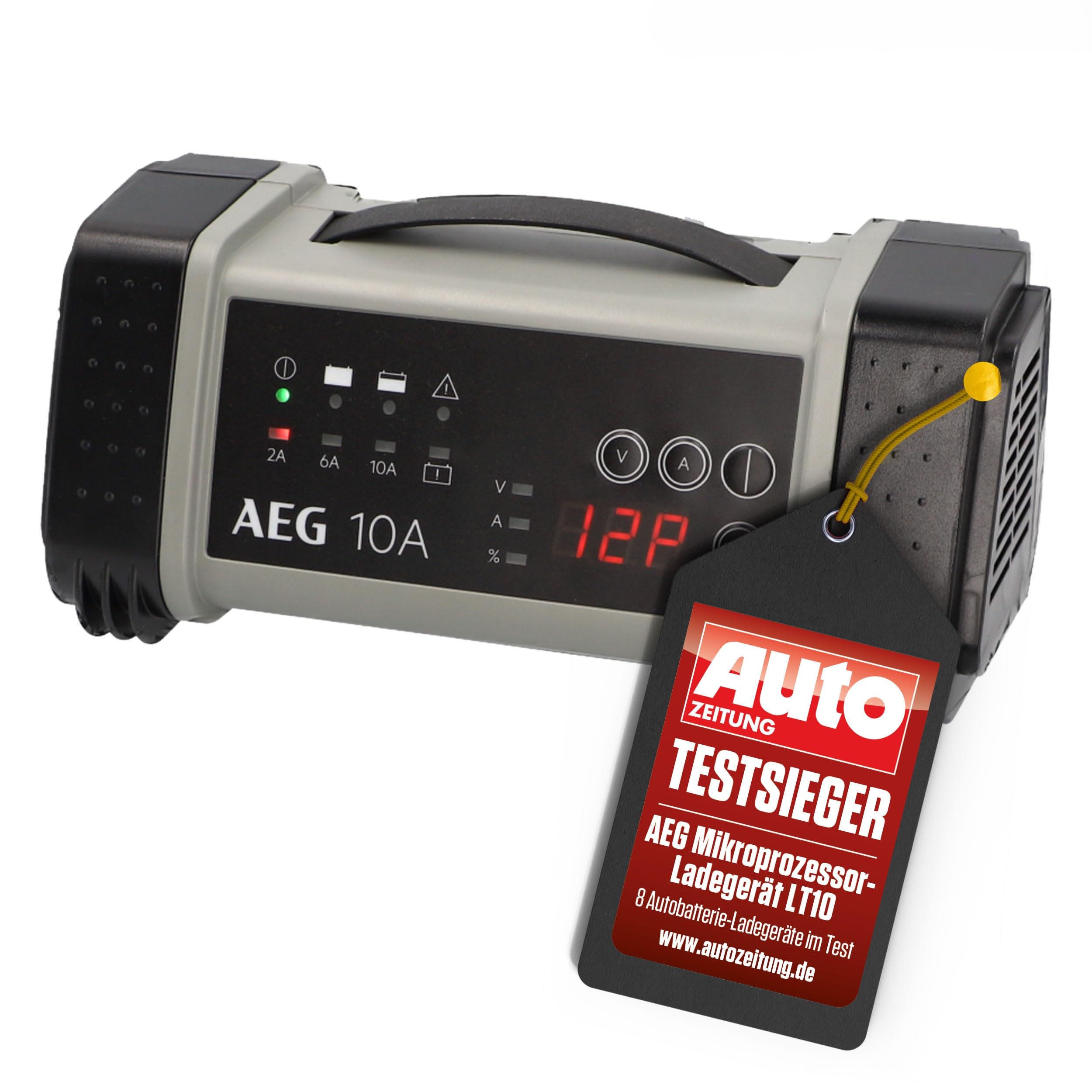 AEG Samochodowa ładowarka mikroprocesorowa 97024 LT 10 A do akumulatorów 12 i 24 V, 9-stopniowa, zasilacz i automatyczna kompensacja temperatury, LT10