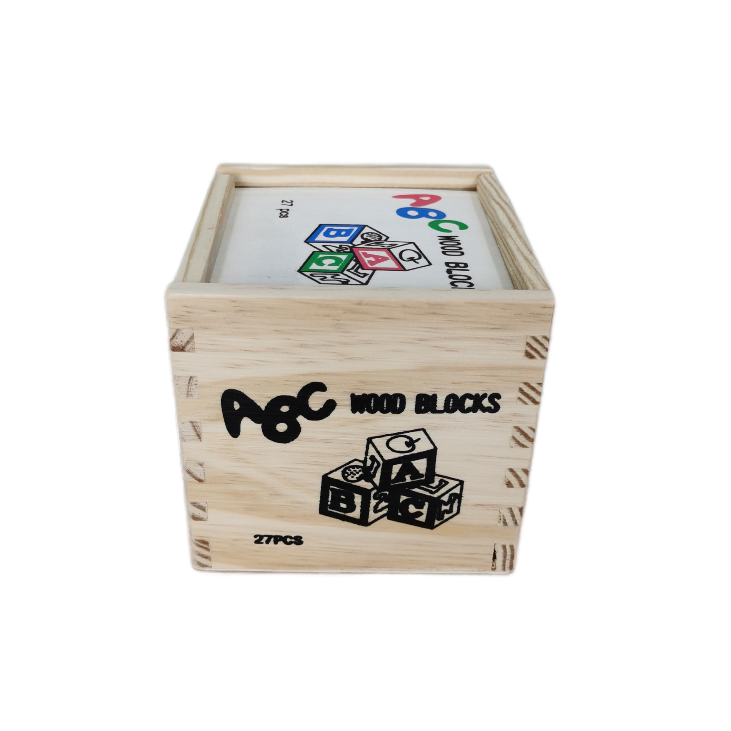 BEACENOV Wooden Baby Block Set including Alphabet Numbers Patterns for Preschool Learning Toddler Montessori Educational Wooden Toys for Baby Boys or Girls Gift Wood ABC Letter Blocks & 123 Number Blocks - Image 2