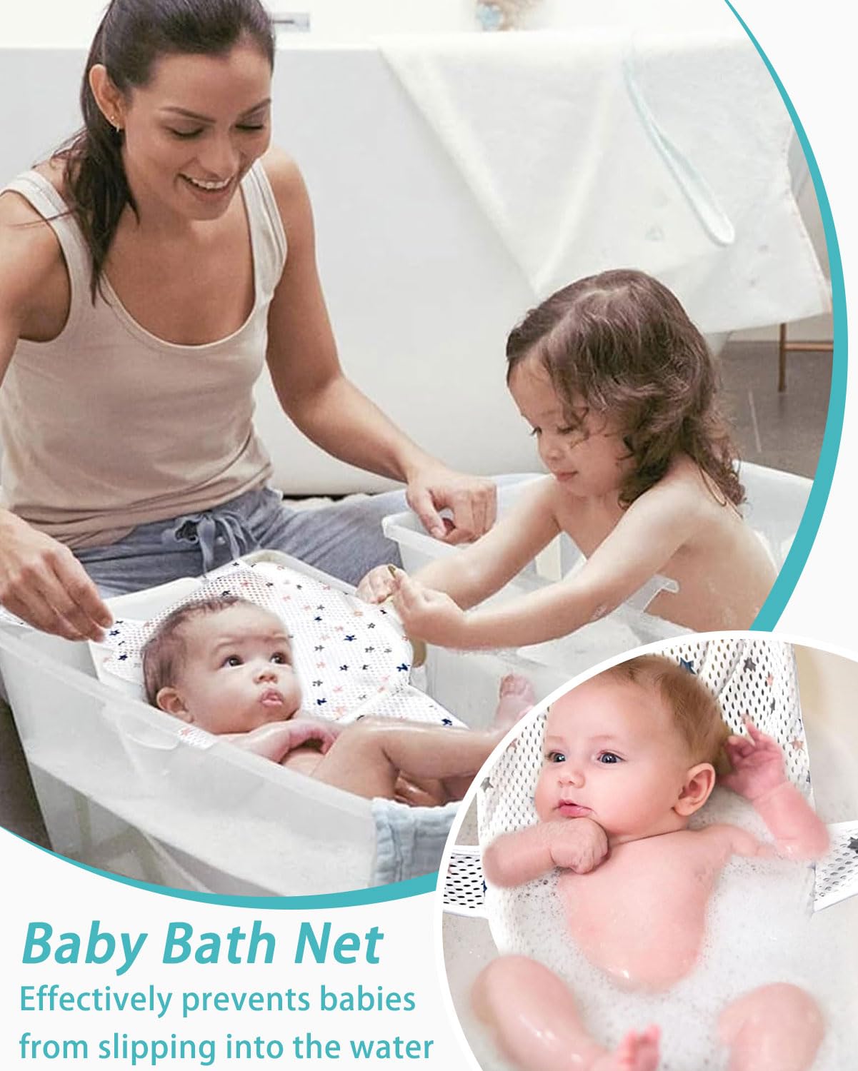 Universale Tappetino da Bagno per Neonati, Cuscino Bagnetto Neonato,Rete Bagnetto Sedile Bagnetti, Bagnetto Supporto Sedile Regolabile, Tappetino per il bagnetto Neonato, per Bambino 0-4 anni