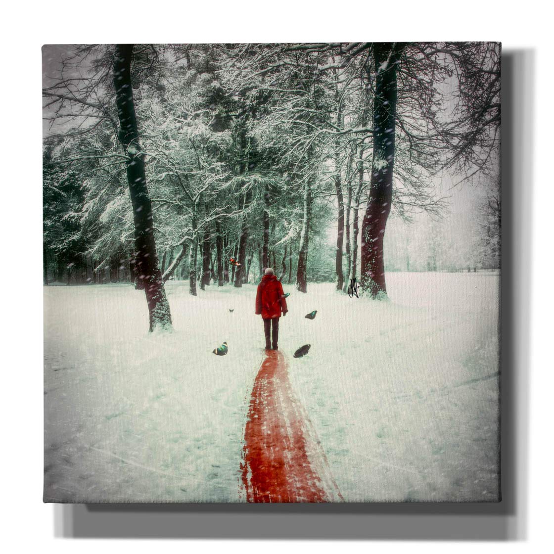 Cortesi Home 'Pure' by Mario Sanchez Nevado Canvas Wall Art, 37" x 37", Red