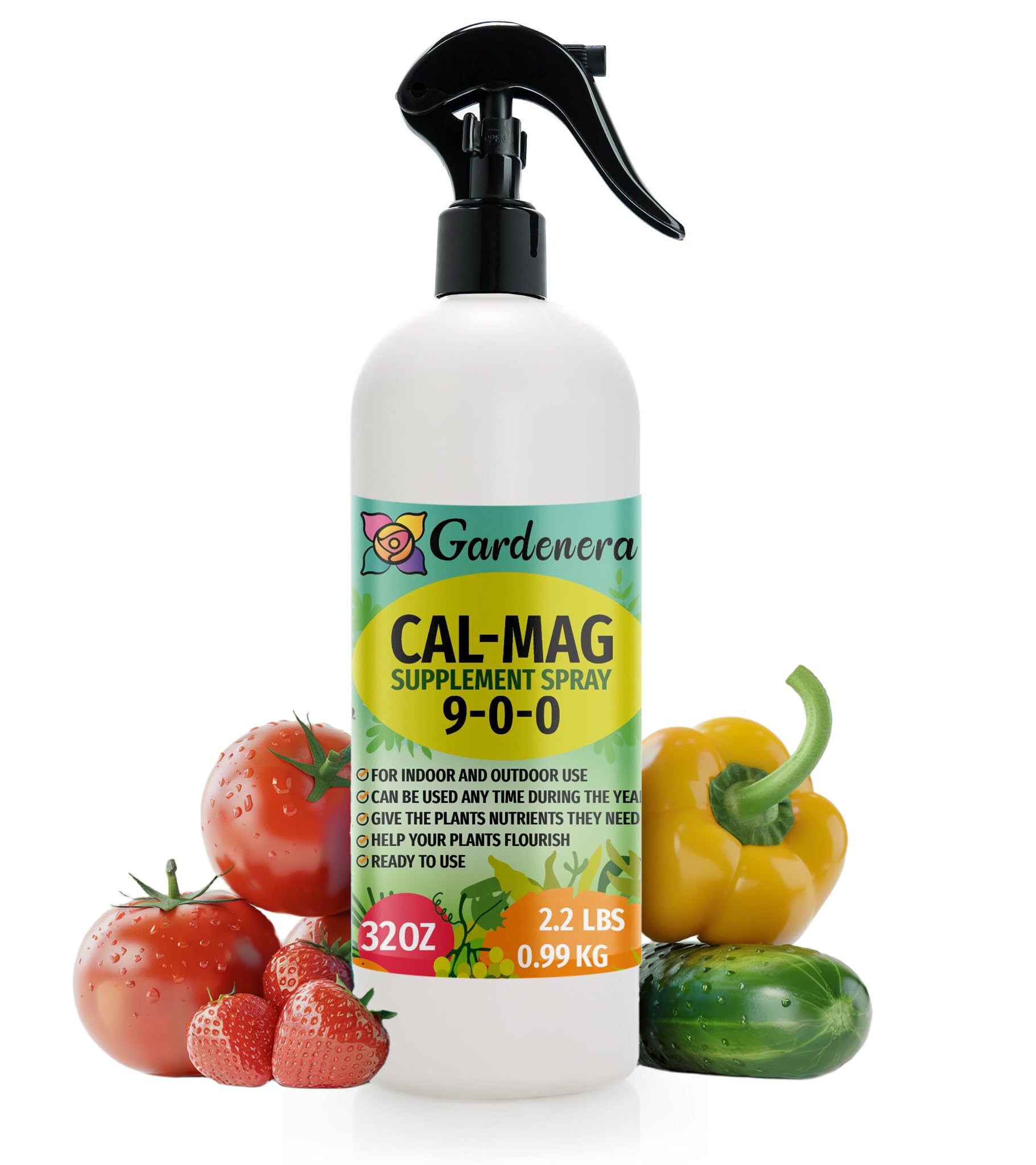 𝐁𝐄𝐒𝐓𝐒𝐄𝐋𝐋𝐄𝐑 Premium Organic Cal-MAG Growing Fertilizer Spray: High-Grade Calcium, Magnesium & Iron Plant Supplement - Corrects Plant Deficiencies with Essent (9-0-0 NPK) - [32 OZ / 1 Quart]