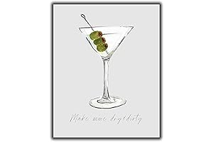 Martini Cocktail Bar Wall Art - “Make Mine Dry and Dirty”