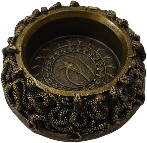 Miniatura 2 de Ebros Gift Wicca Occult Psychic Adivinador Wadjet All Seeing Eye of Horus con serpientes morphing serpientes base de resina decorativa soporte para