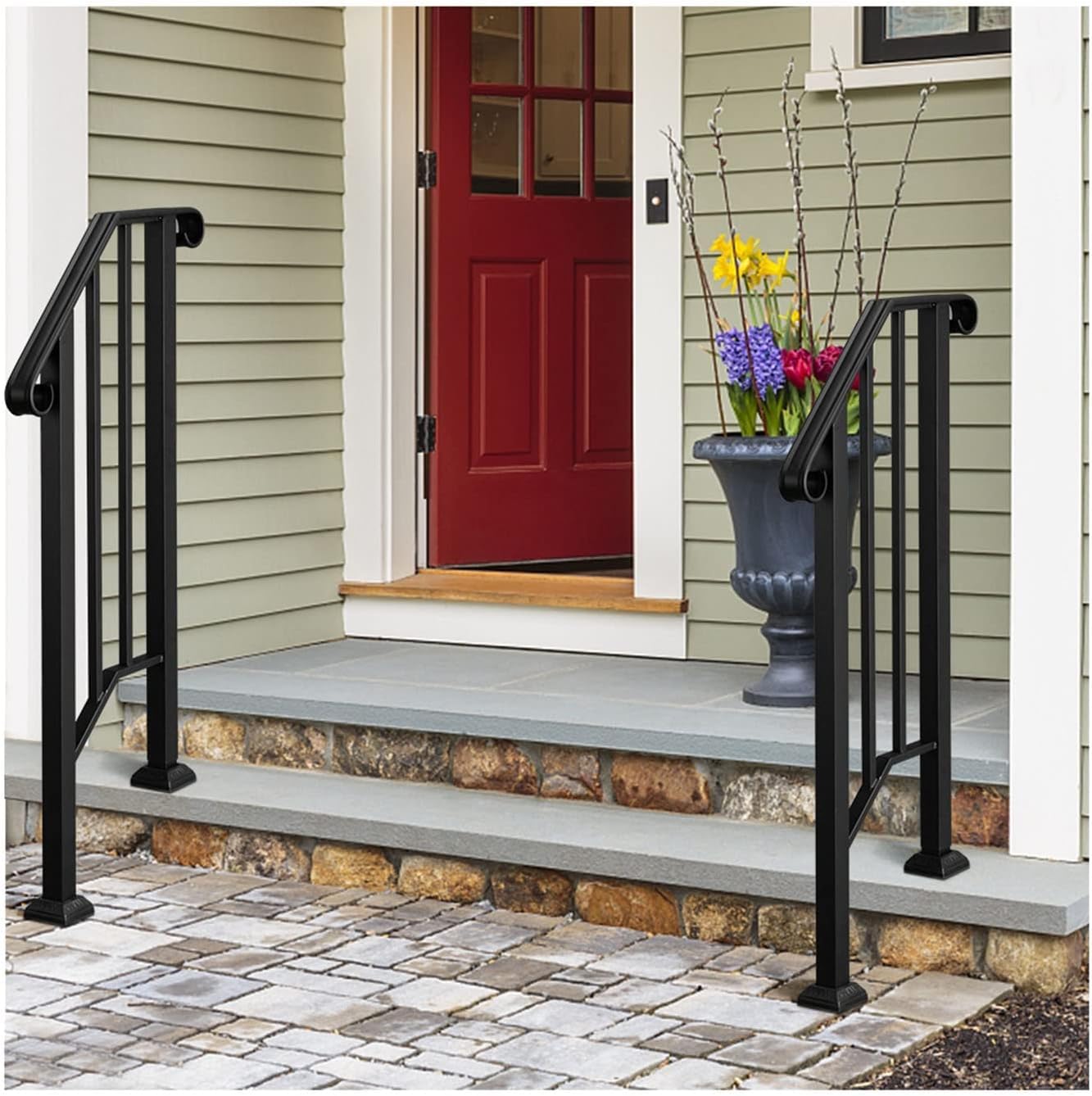 Outdoor Step Handrail, Suitable For Concrete Steps Or Wooden Stairs.