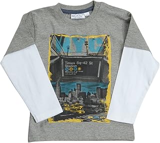 BABY TOWN Baby,Clothing,Baby Boys 0-24m,Tops,T-Shirts Babytown Baby Boys Top T-Shirt Long Mock Layered Sleeve Printed Designs Cotton
