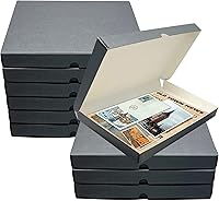 Vista 36 de Lineco Caja de almacenamiento tipo folio, diseño tipo concha con borde de metal. 13.5x19.5x1.75 pulgadas, caja de archivo de cartón, preserva fotos