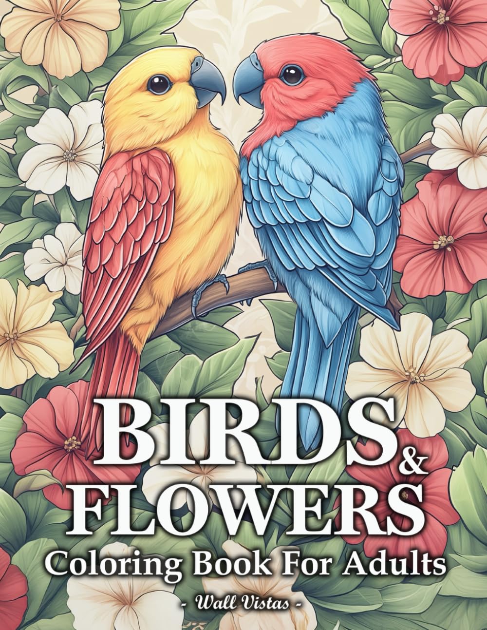 Birds And Flowers: Coloring Book For Adults Relaxation With Collection Of Beautiful Birds, Blooming Flowers, And Dreamy Botanical