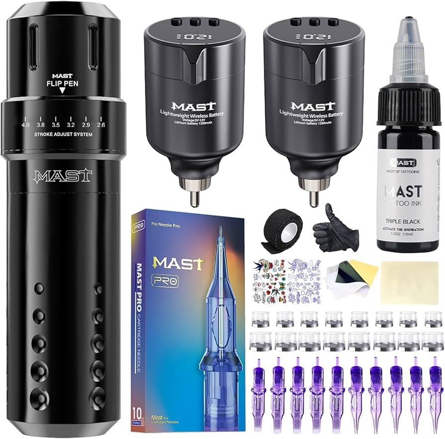 新品Mast ロータリータトゥーマシン Amazon | マストタトゥーフリップコード付き&コードレスタトゥーガン