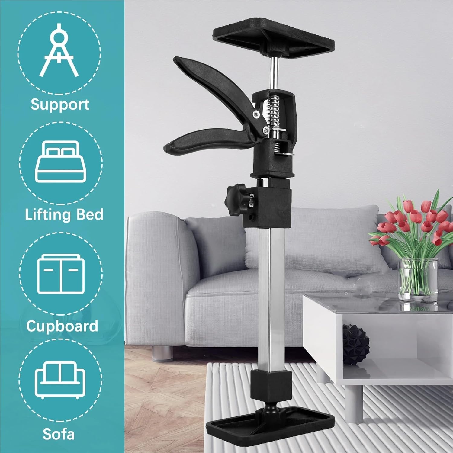 Stainless Steel Telescopic Support Pole Adjustable Third Hand Woodworking Installation Lifting Tool for Door for Cabinet Installations