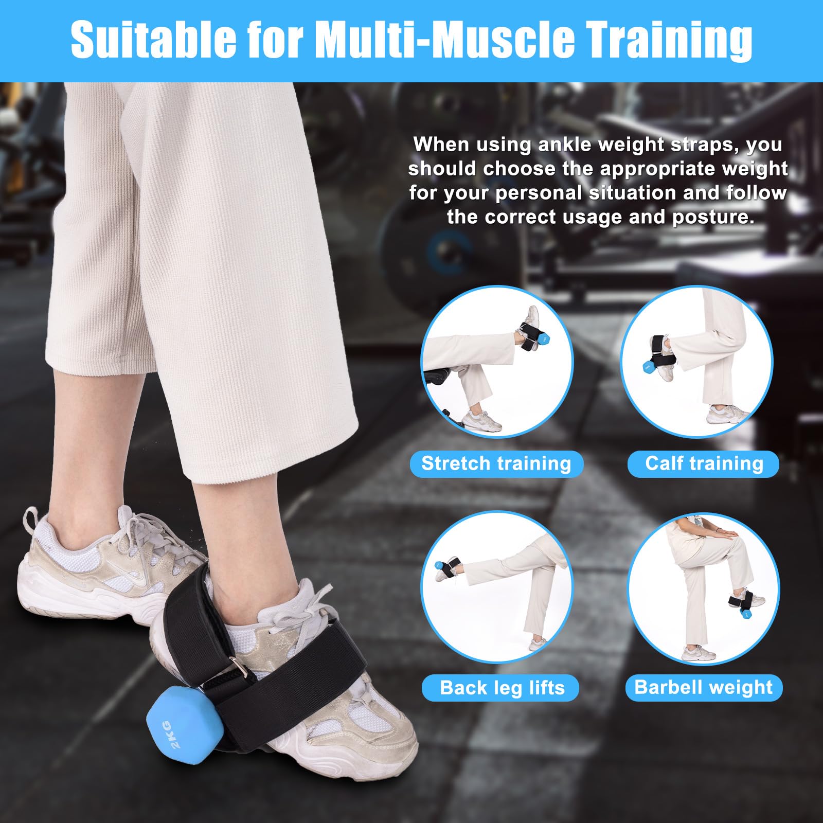 HOMEE 2 accesorios para pies con mancuernas, pesas ajustables para el tobillo, soporte para mancuernas de pies de mono, entrenador Tibialis, correas de tobillo para levantamiento de pesas, equipo de