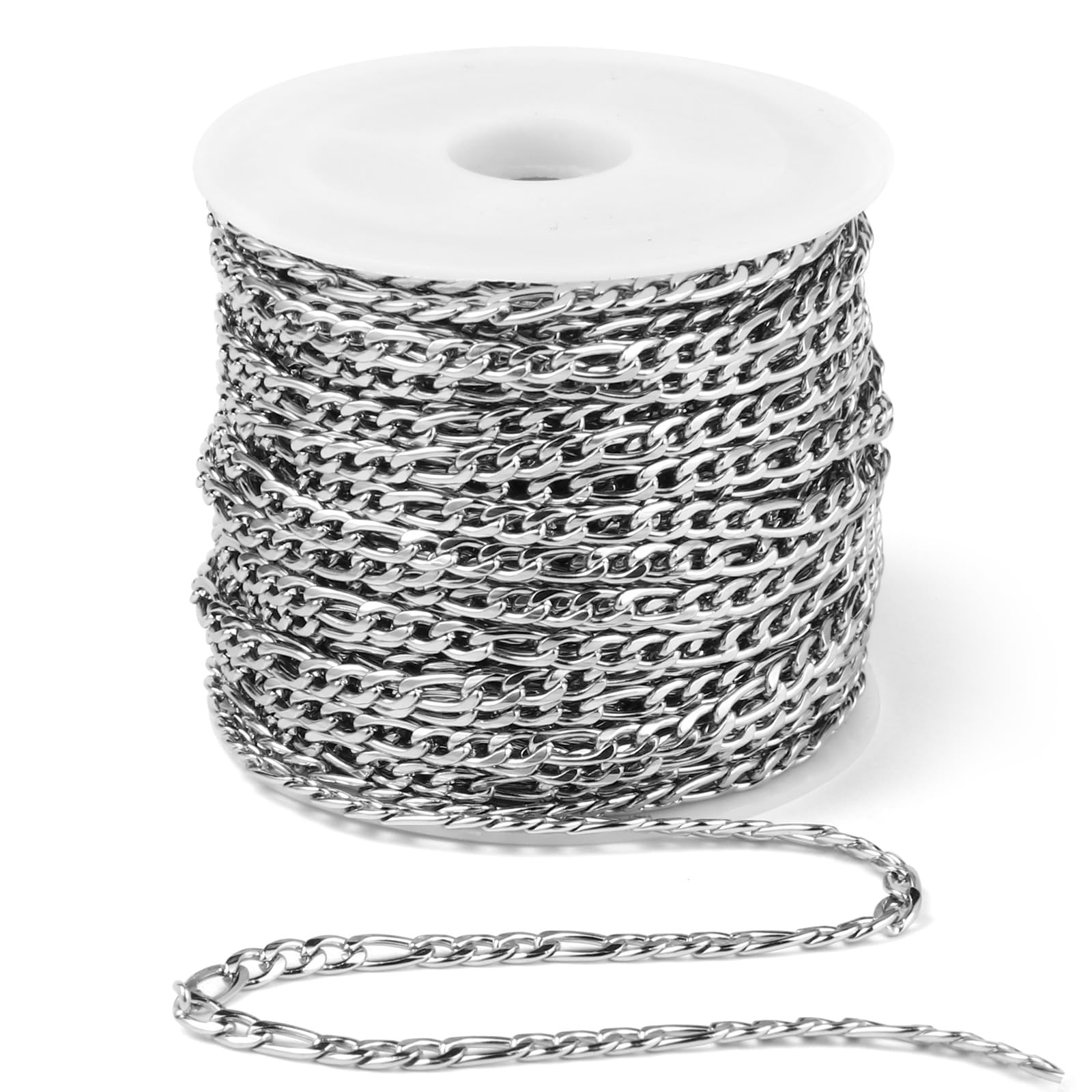 Silver Figaro Chains - 33 Feet for Jewelry Making -13