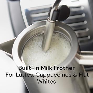 Quest Espresso Coffee Machine, 15 Bar, Milk Frother, 1.2L Tank | Retro Design, For Ground Coffee; Steam Wand for Lattes, Cappuccinos and Flat Whites; Removable 1.2L Tank and Drip Tray.