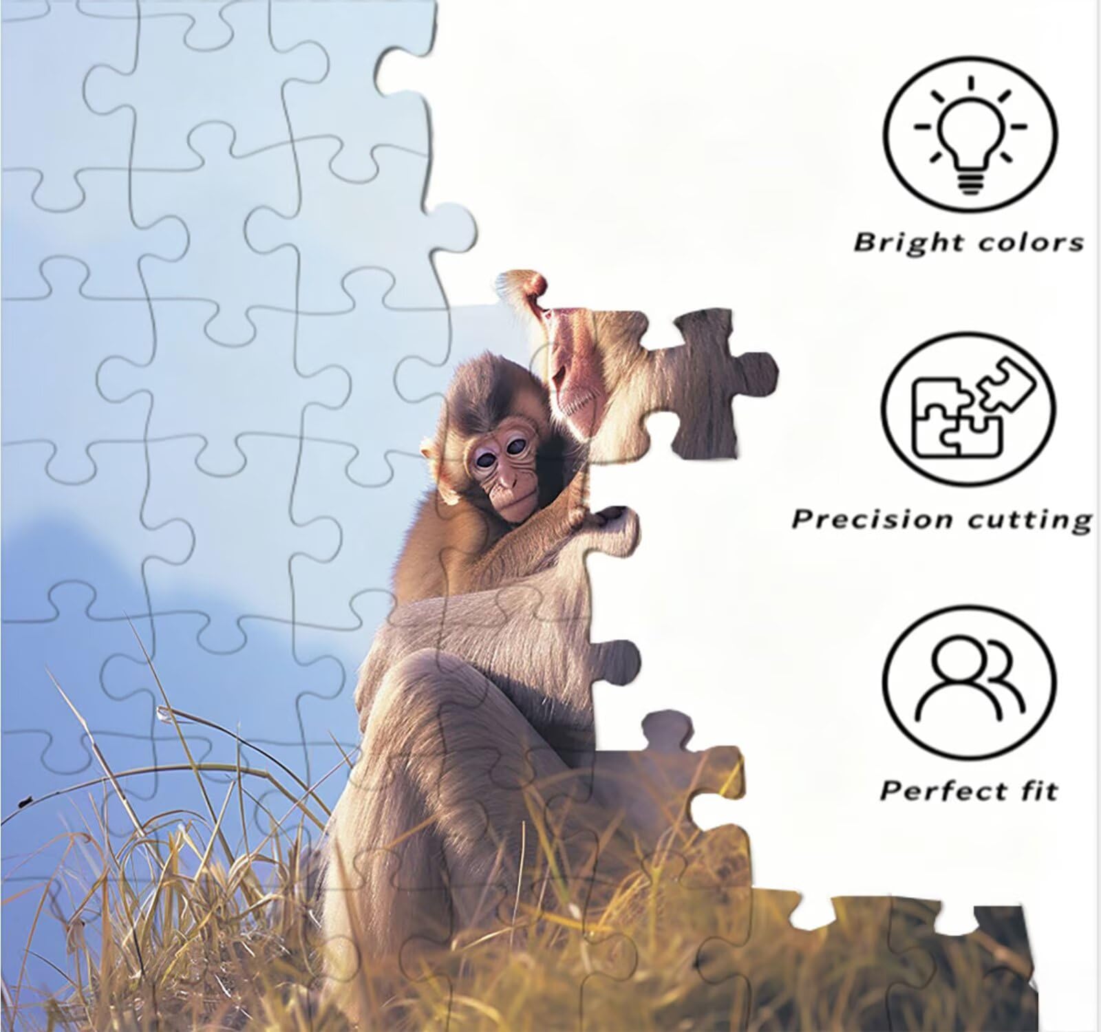 Puzzle dla dorosłych 1000, Monkey Brown, 1000-elementowe puzzle dla dorosłych, klasyczne gry edukacyjne, gry i zajęcia rodzinne, do dekoracji ścian domu, świetny pomysł na prezent R0KH-328