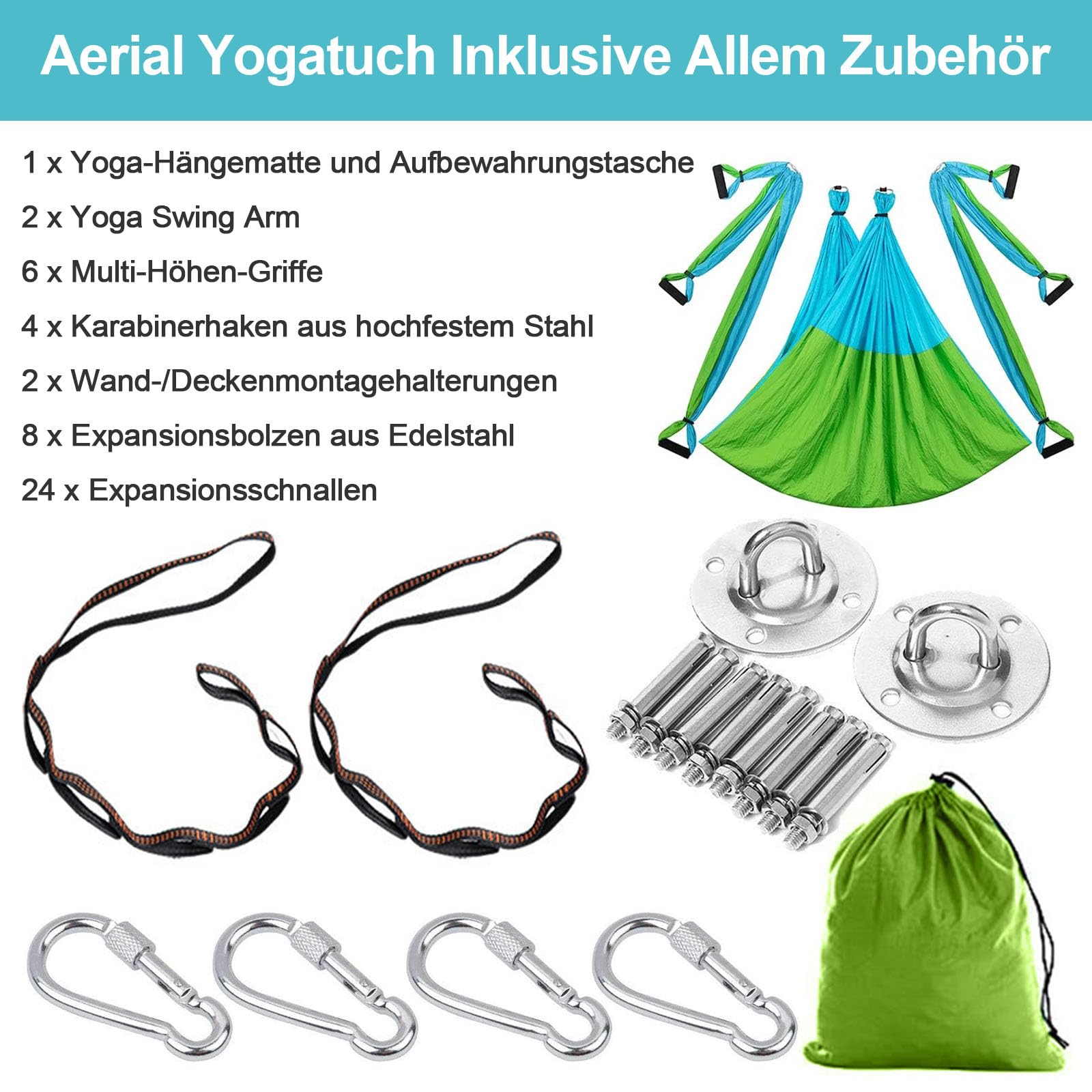 Juego de hamaca de yoga aéreo, toalla de yoga aérea, columpio