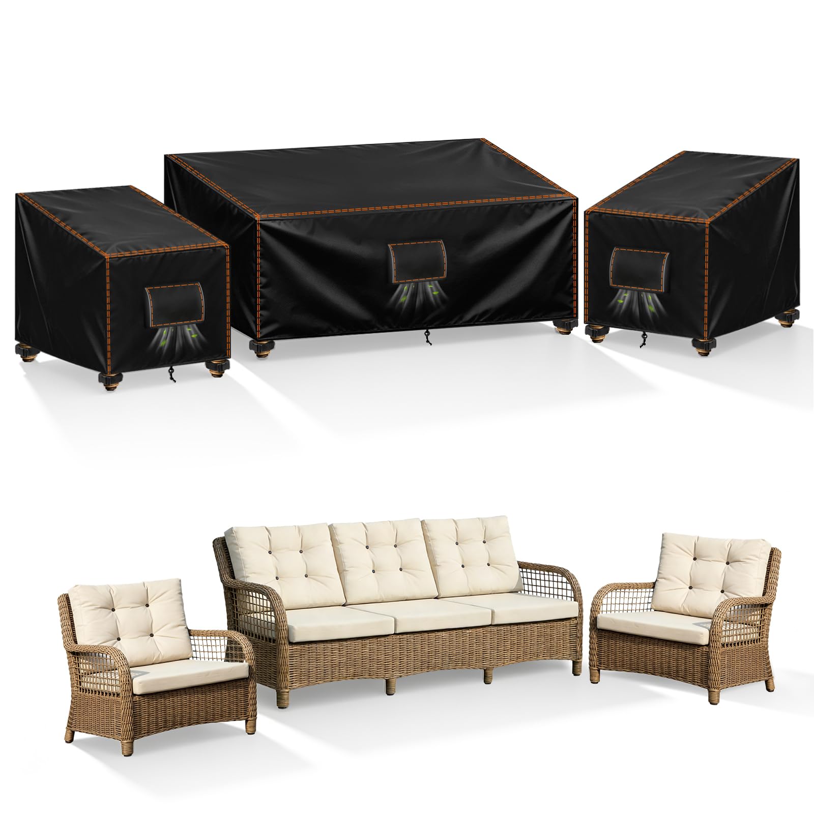 SUNICO Patio Furniture Covers - Waterproof & UV Protection -1