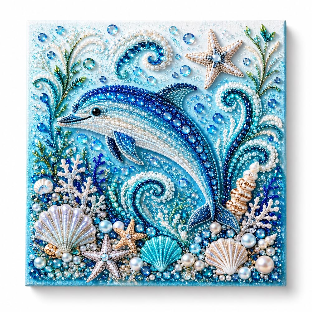 Ocean DIY Pearl Craft Kit, Beginner Friendly Art for Wall Decor