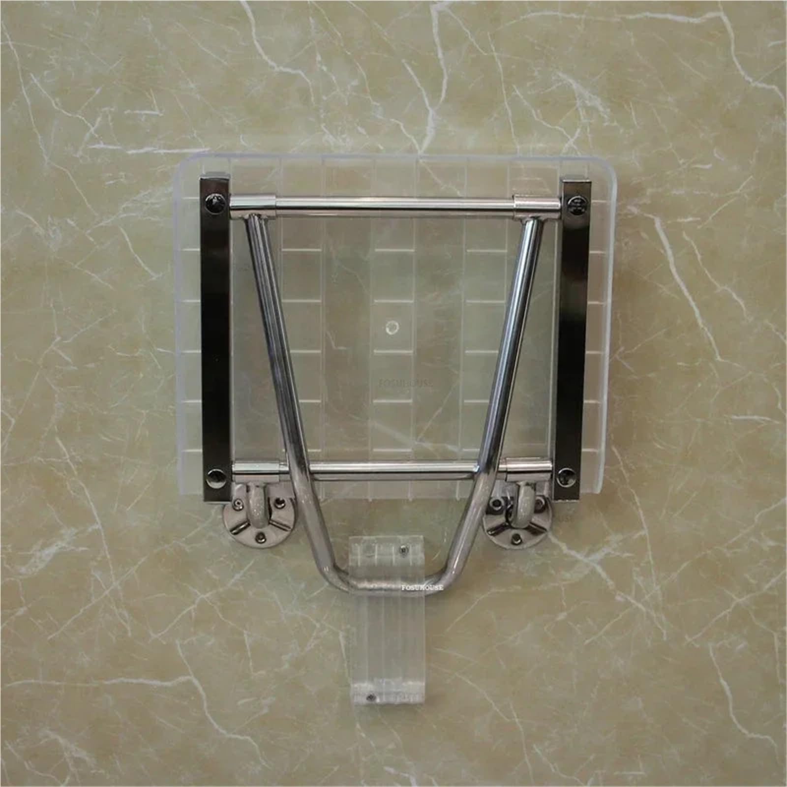 Silla de baño Plegable, Asientos Ducha Pared Acero Inoxidable, Silla sin barreras for el hogar para Personas Mayores(Transparent)