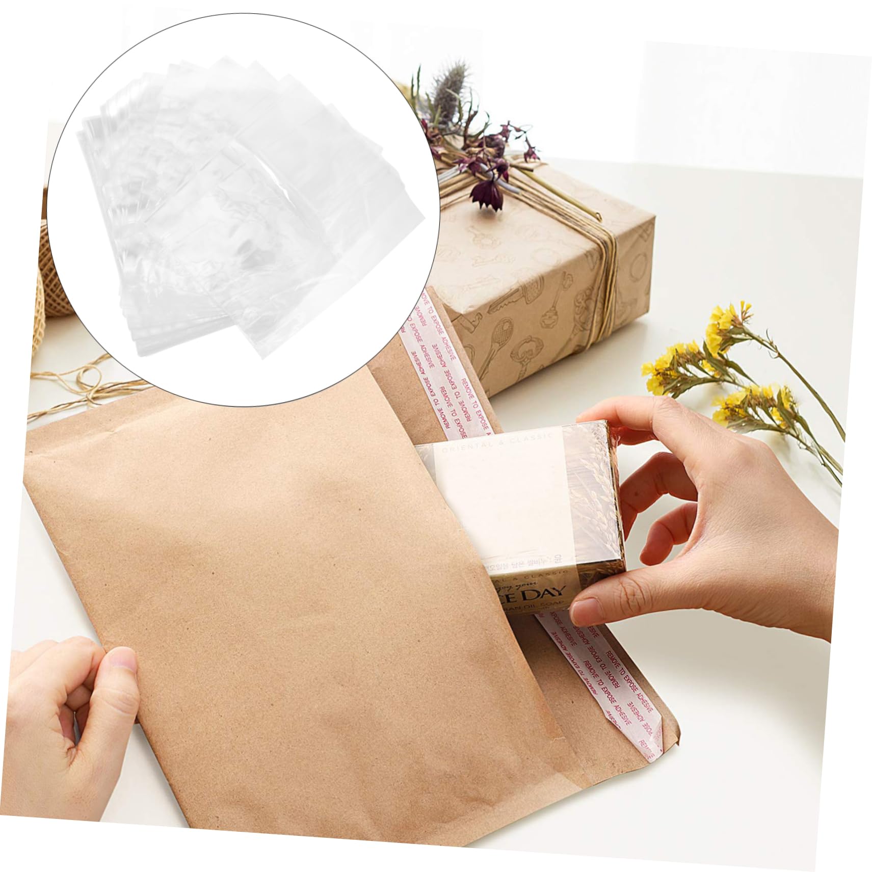 iplusmile Lot de 100 Paquet en Film PVC Rétractable Transparent pour Emballage, Facile à Utiliser, pour Emballage et Savons Faits Maison