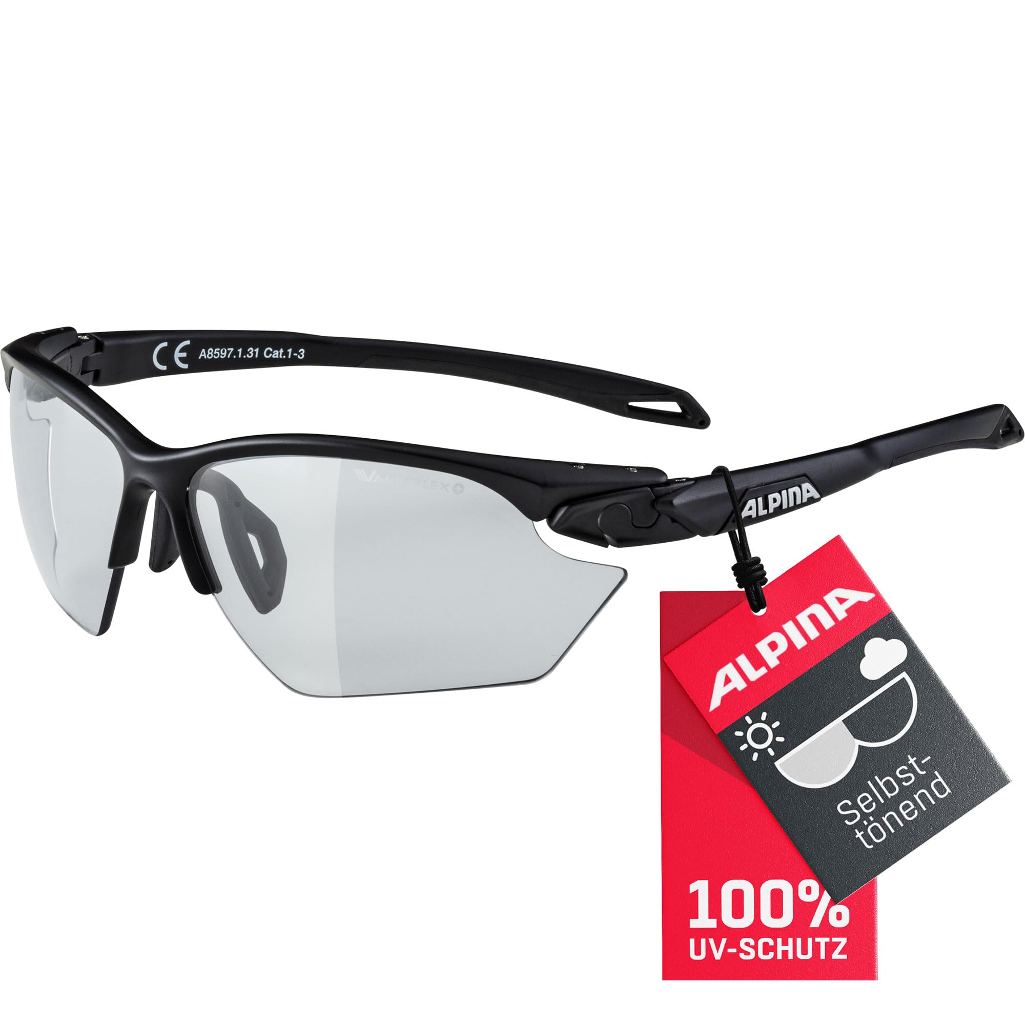 ALPINA TWIST FIVE S HR V - Selbsttönende, Bruchfeste & Beschlagfreie Sport- & Fahrradbrille Für Erwachsene Mit 100% UV-S