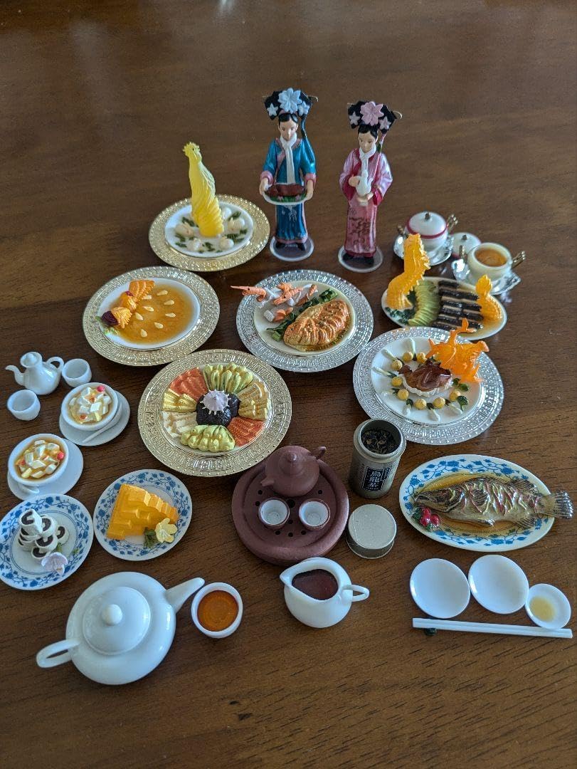 海洋堂 ミニチュア 満漢全席  エンドウ豆の羊羹 インゲン豆の餡包み 烏龍茶 海洋堂 ミニチュア 満漢全席 エンドウ豆の羊羹 インゲン豆の餡包み 烏龍茶