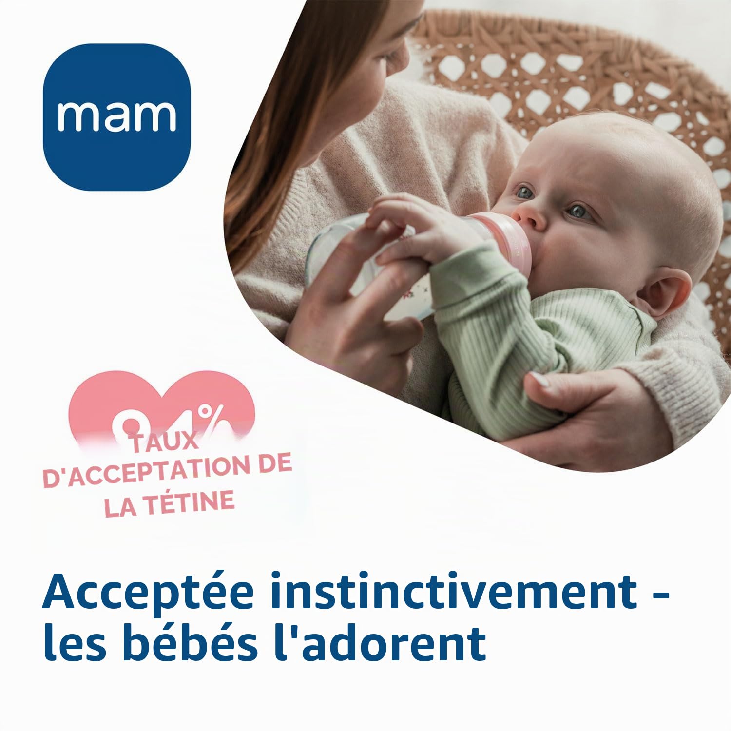MAM 67036722–2 – Lot de 2 biberons confort en verre 260 ml - pour fille