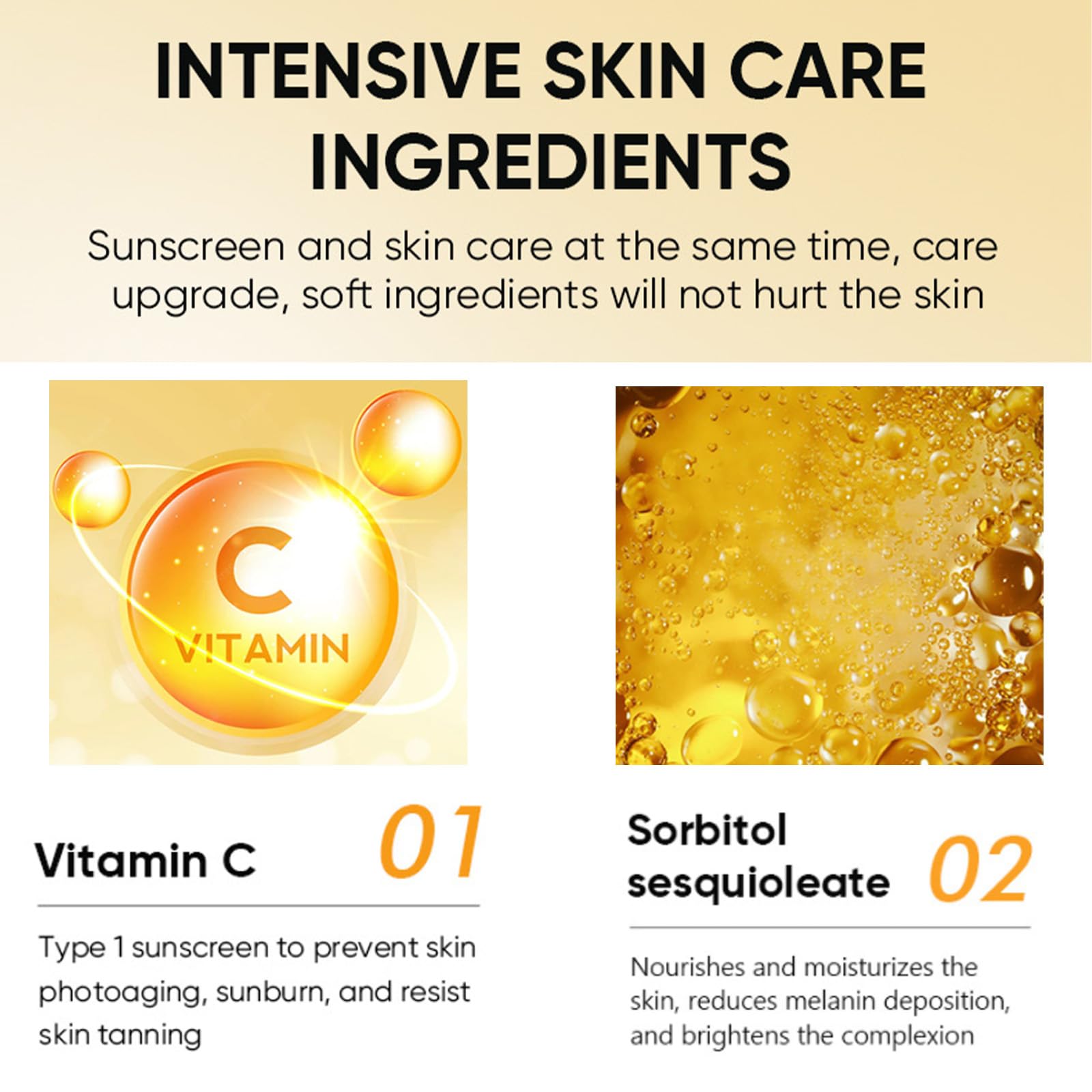 Sunscreen SPF 50, Sun Cream, Vitamin C Face Sunscreen, SPF 50+ PA++++ Lightweight and Refreshing - Image 3