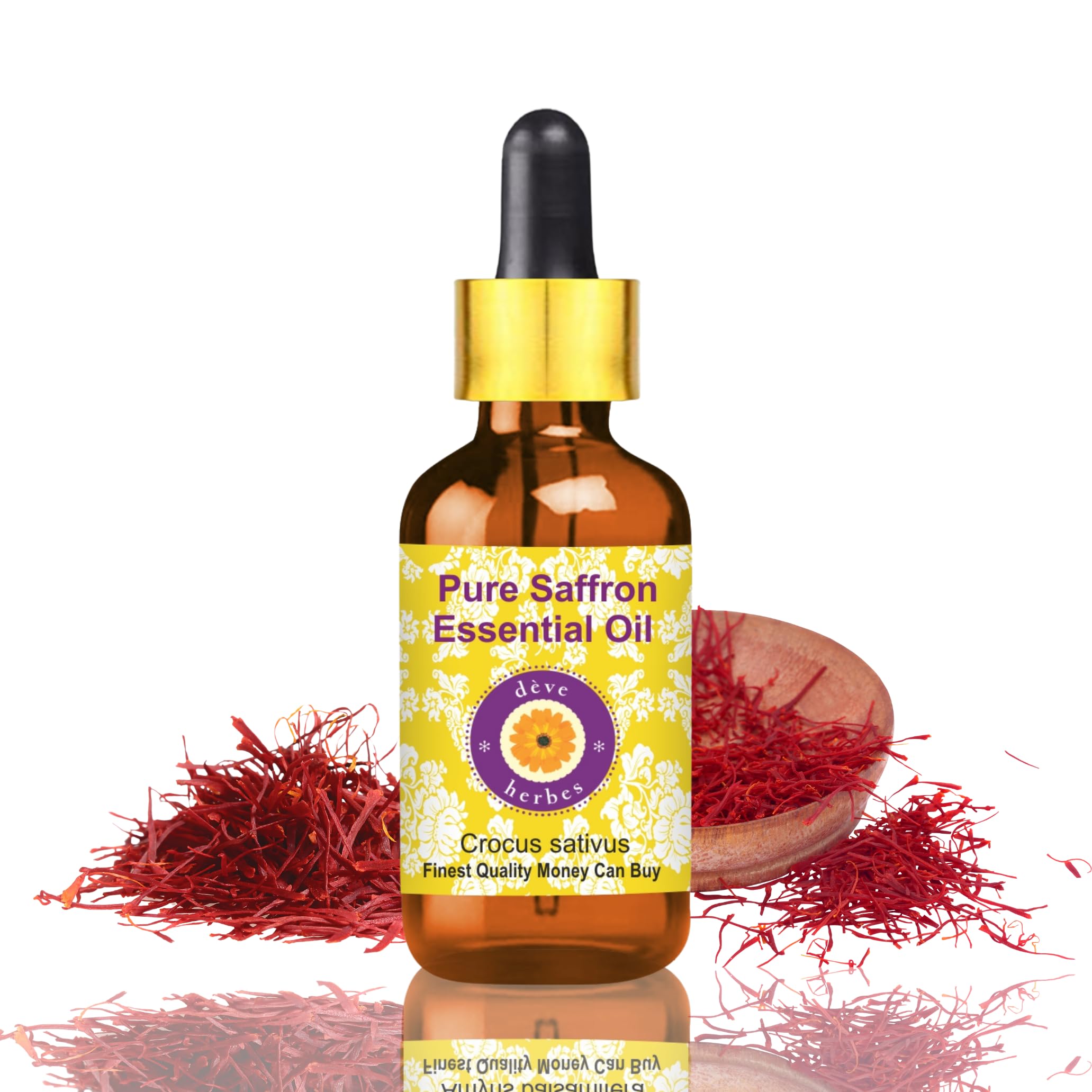 Deve Herbes Saffron Essential Oil (Crocus sativus) with Glass Dropper Pure | Non-Sticky | Non-greasy | Lightweight | Men & Women | All Skin Types | Steam Distilled 2ml-image-19