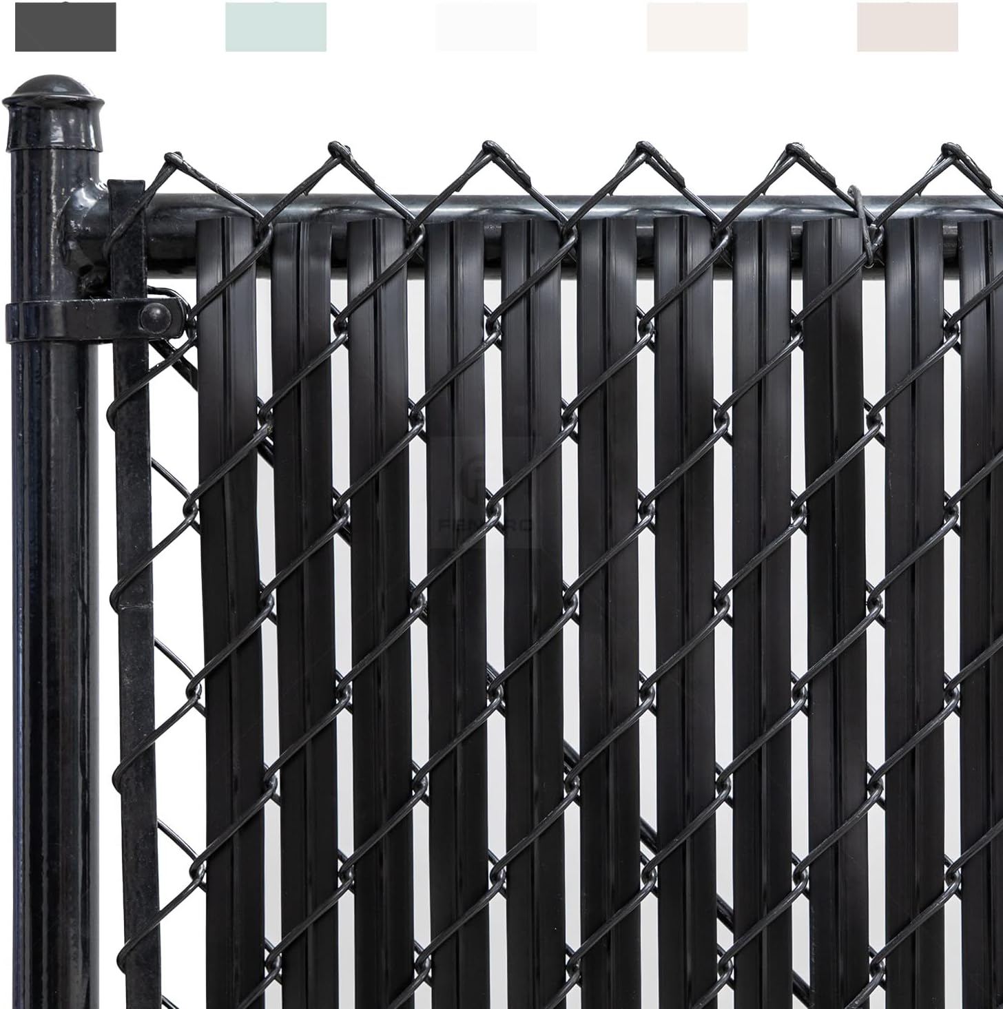 Fenpro Chain-Link Blade Fence Slat Roll and Bottom Lock - 6ft Black