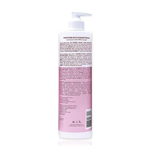 Miniatura 2 de Framesi Color Lover - Acondicionador rico en humedad, acondicionador sin sulfato con aceite de coco y quinua, cabello tratado con color