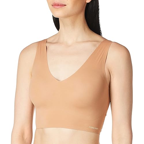Calvin Klein Women's Invisibles Comfort Seamless Lightly Lined V Neck Bralette Bra