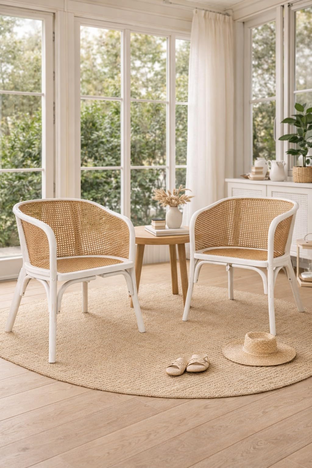Biscottini Krzesło kuchenne Vintage drewno i rattan, 62 x 52 x 78 cm, krzesło do jadalni, krzesła kuchenne, fotel drewniany i wiedeńska słoma, krzesła do salonu wewnątrz na zewnątrz, fotel ogrodowy