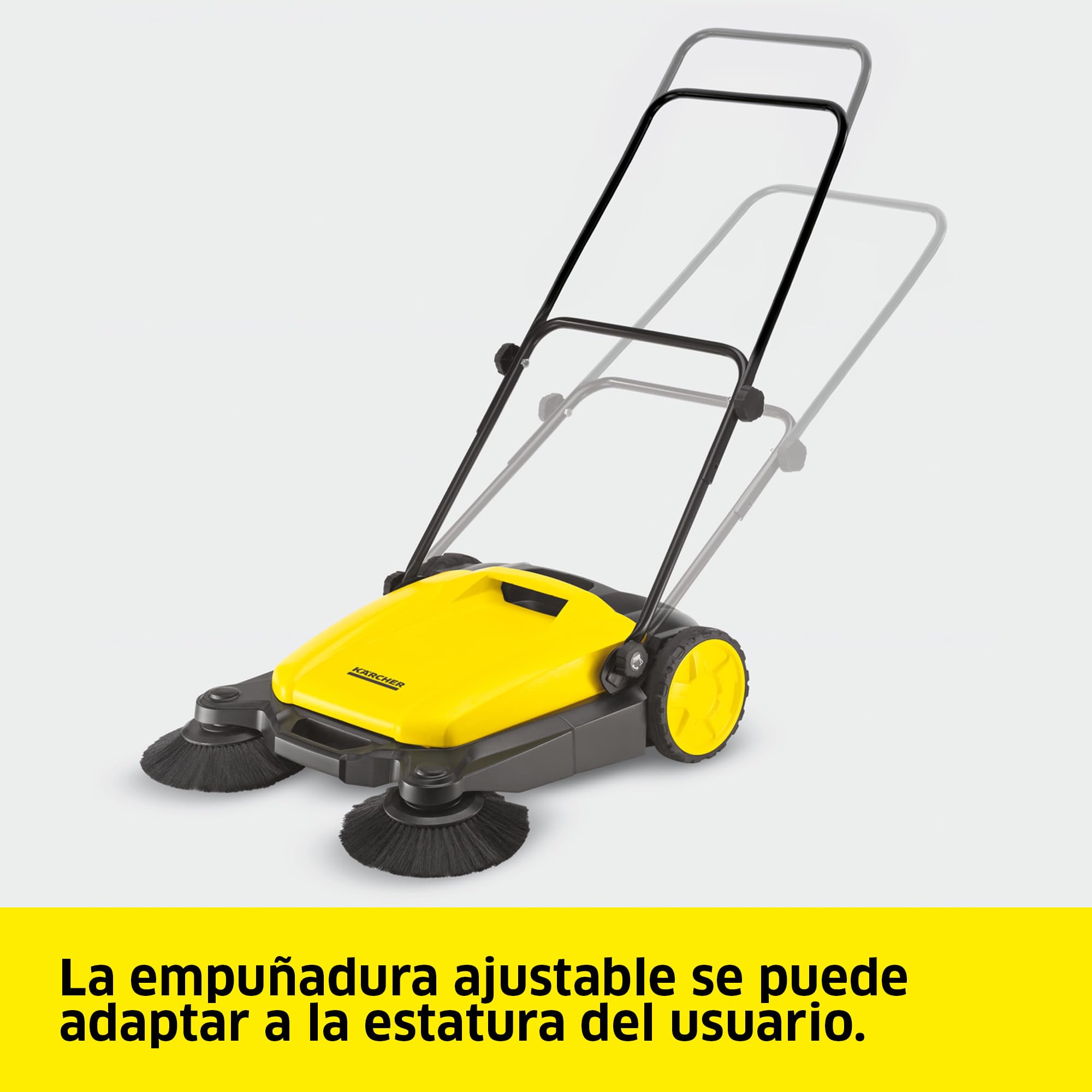 Kärcher S 3 Twin - Barredora 2 en 1, Ancho de Trabajo: 650 mm, hasta 1.800 m²/h de Superficie, contenedor: 16 l, Peso: 9,7 kg, 2 cepillos Laterales para Suciedad Seca, 2 cepillos Laterales para